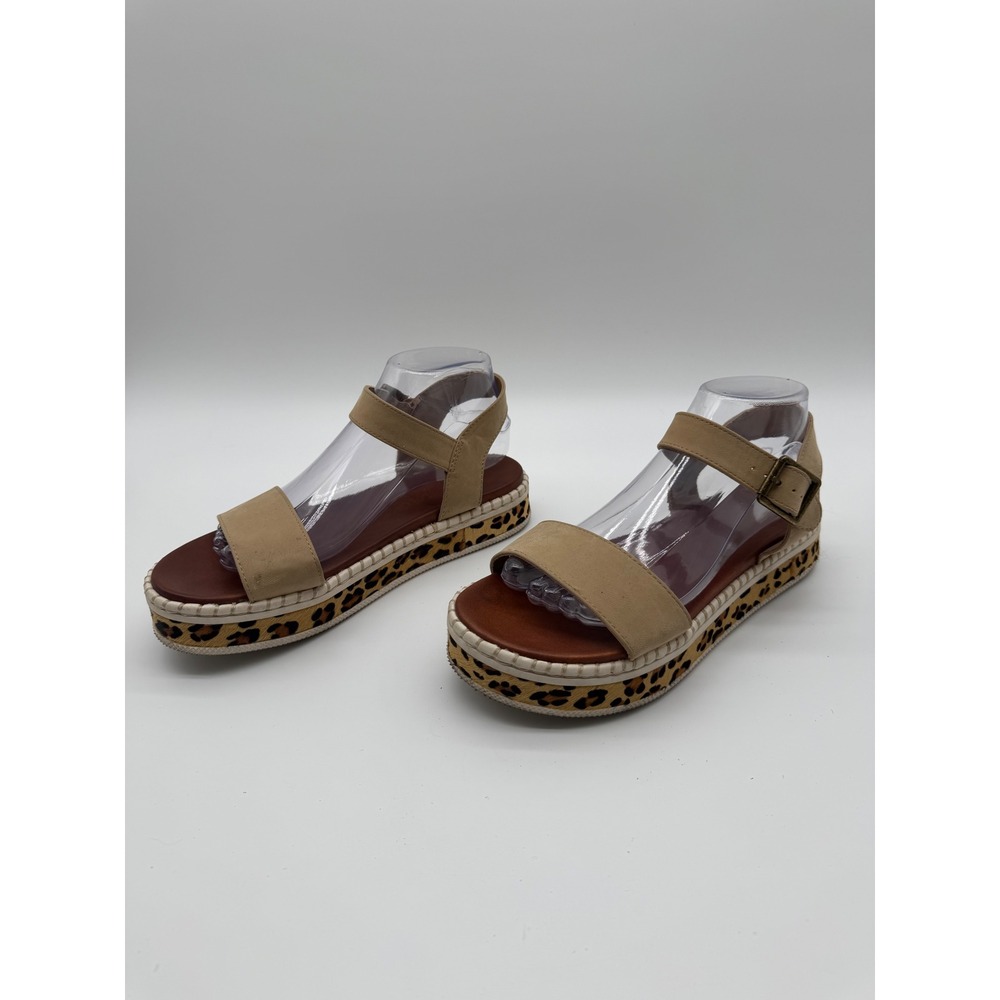 Altar'd State Callista Leopard Platform Tan Sandal Size 8.5 Women's